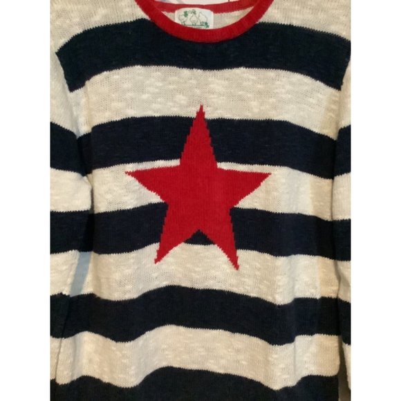 The Quacker Factory Womens Medium Red White & Blue Long Sleeved Sweater - Picture 2 of 5